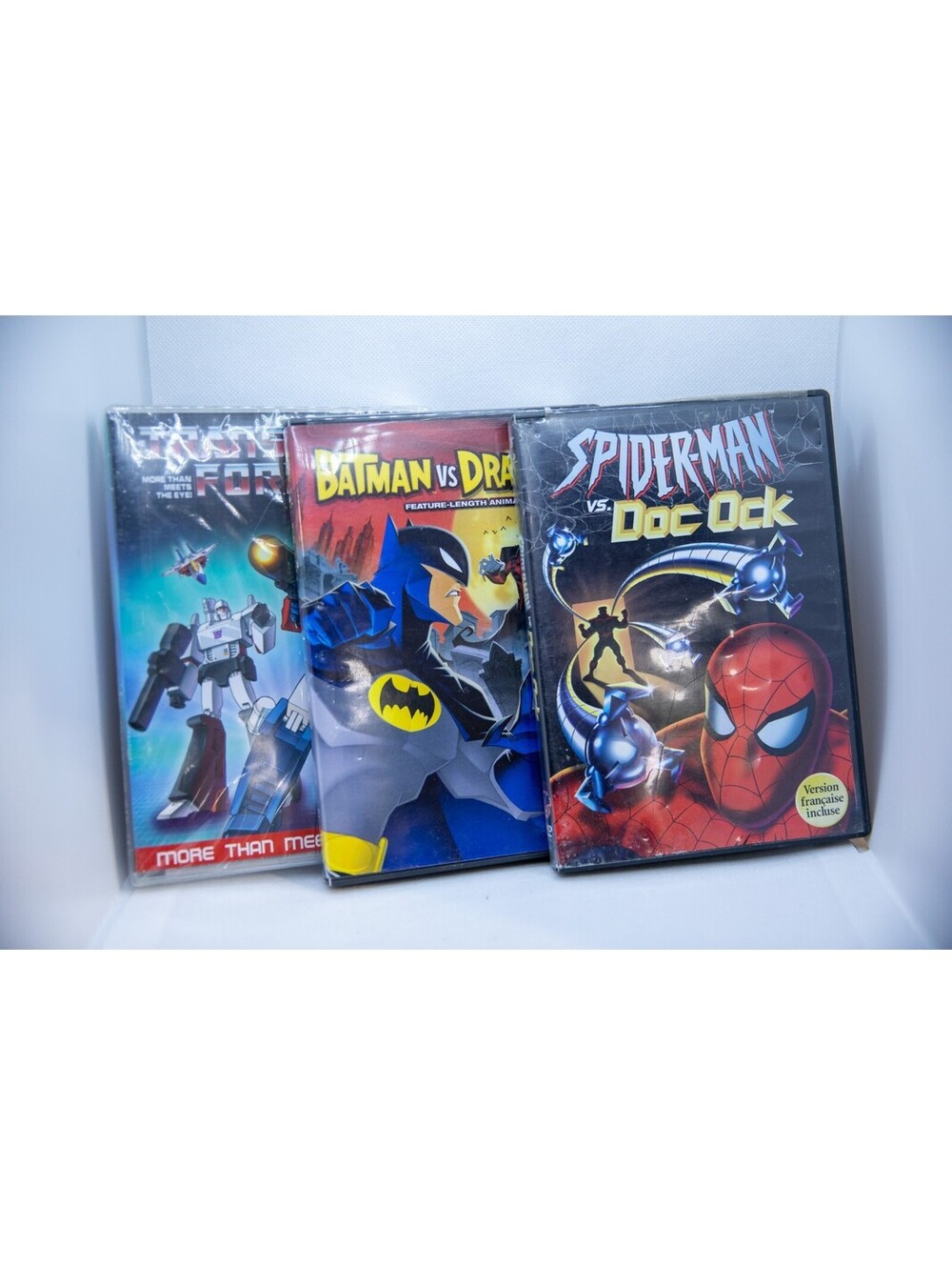 90s Cartoons Spiderman vs Doc Ock, Batman vs. Dracula, Transformers - 3 DVDs